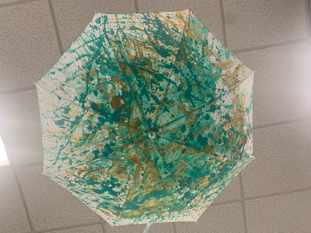 Excited Emotion Umbrella Colors: Greens and Gold