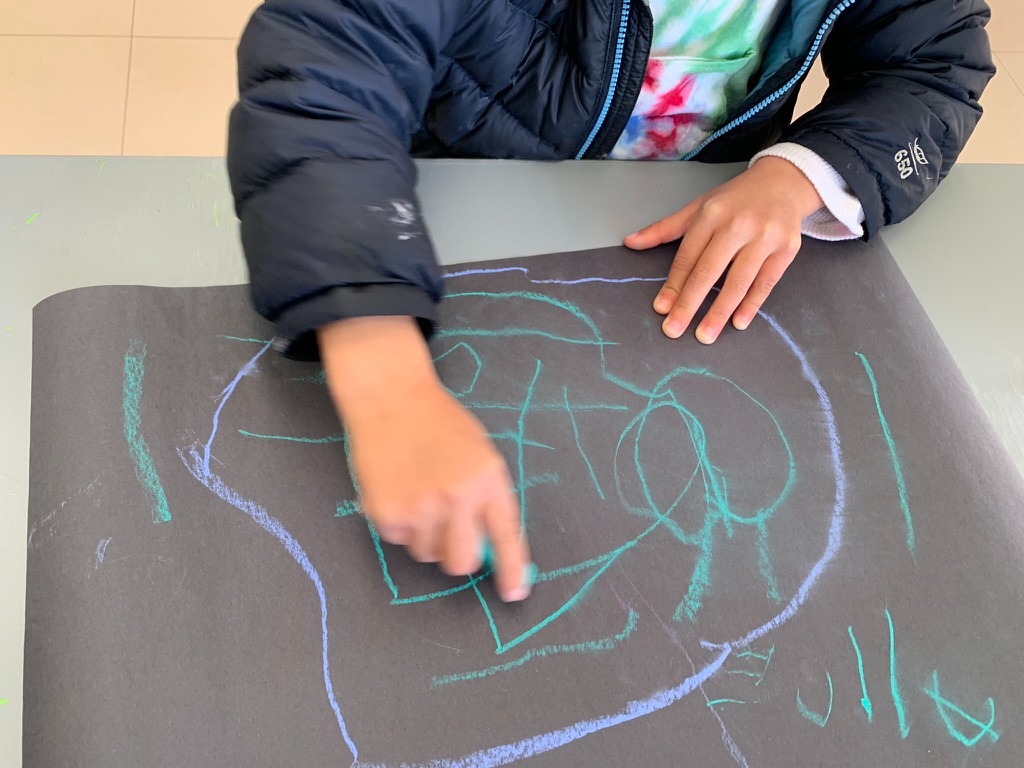 Black Background Pastel Art